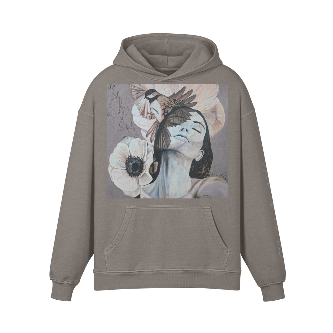 Hoodies, Equilibrio grey, front print