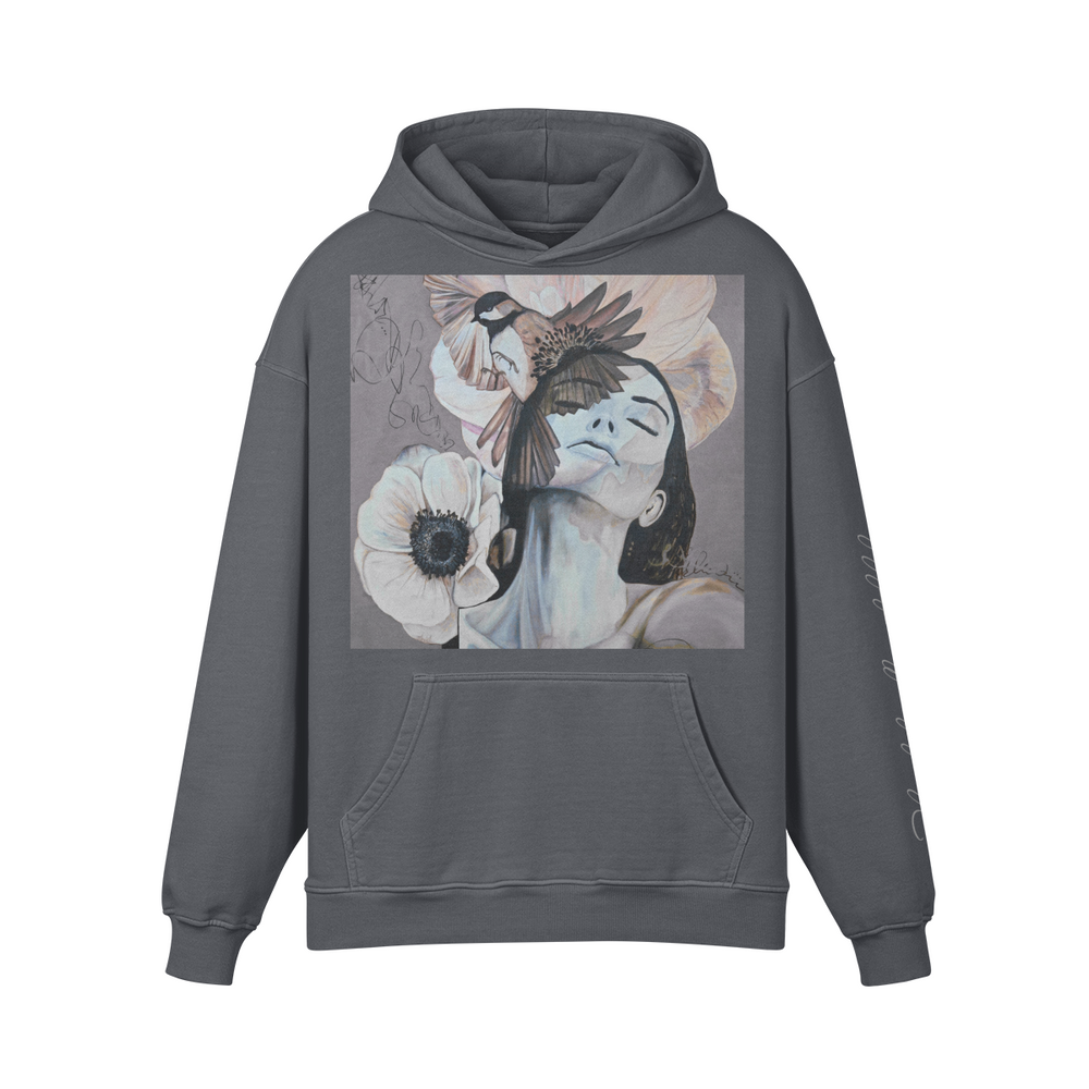 Hoodies, Equilibrio grey, front print